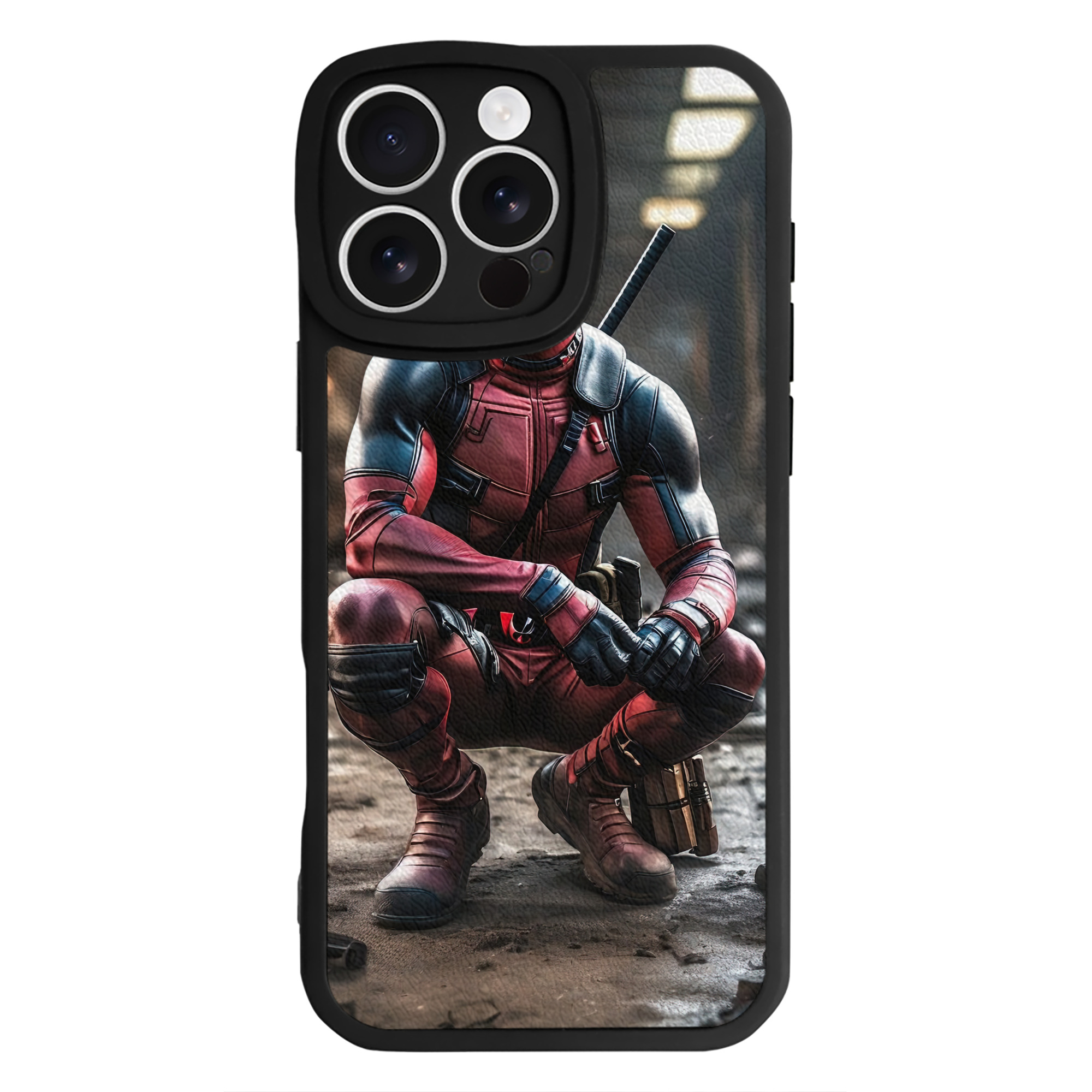 （画像用） Deadpool デッドプール 【iPhone 16シリーズ対応】シリコンスマホケース（レザー調） 材質：シリコン